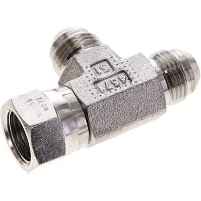 JIC T-koppeling UNF 3/4''-16 binnendraad x buitendraad RVS 350 bar (4917.5psi)