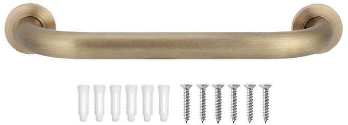 Dailygoods- Badleuning 30 cm - Antiek Messing - Veiligheid Ondersteuning - Bad Handgreep - Luxe Design - Laadvermogen 60 kg - Badhandgreep
