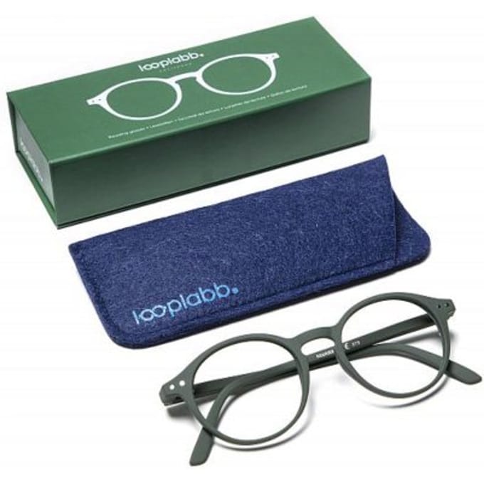 Looplabb leesbril sterkte +2,50 model faust olijfgroen