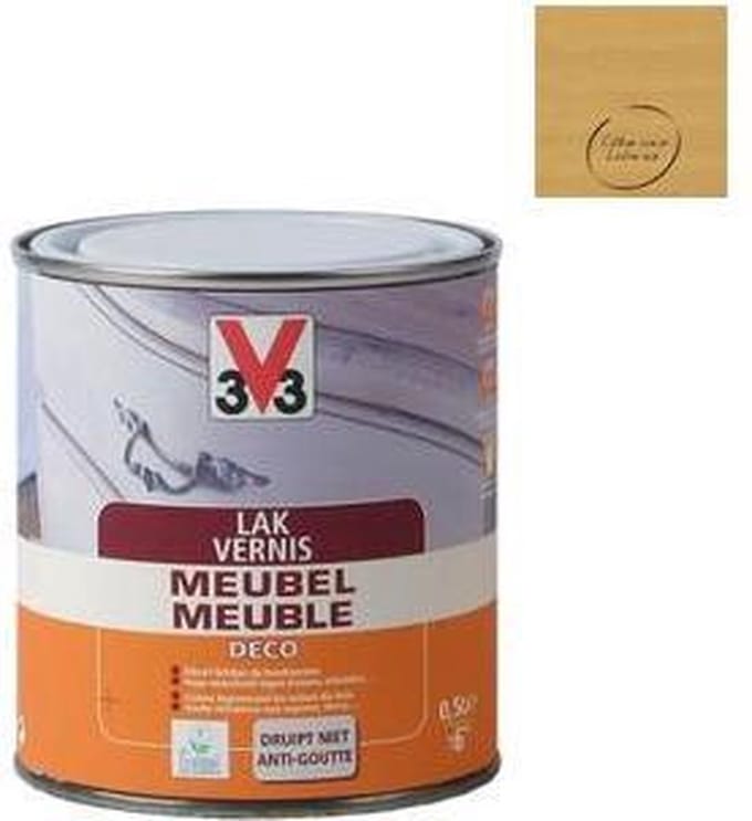 V33 Meubellak Midden Eik Zijdeglans 500ml