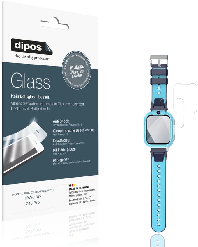 dipos – 2x Pantserfolie geschikt voor IOWODO Z40 Pro | 9H Screenprotector