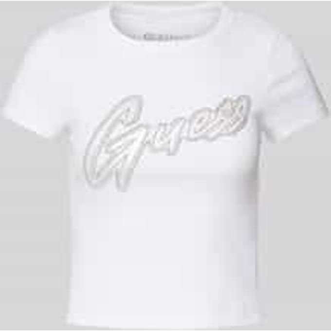 Guess  T-shirt Korte Mouw SS CN RIB LOGO TEE