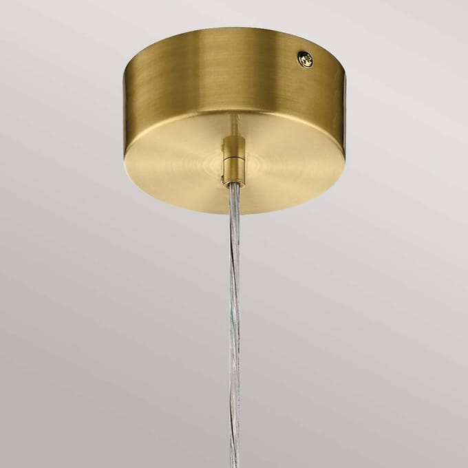 Quintiesse Moonlit LED hanglamp, goudkleurig, aluminium, Ø 20 cm, globe