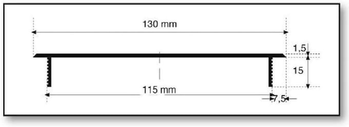 Ventilatierooster Aluminium - 130 mm breed in diverse lengtes en kleuren