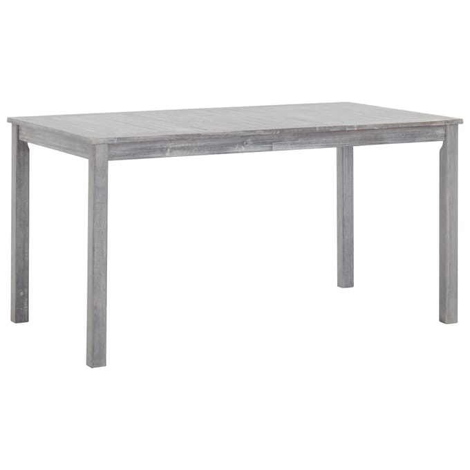 vidaXL - 7-delige - Tuinset - massief - acaciahout - greywash