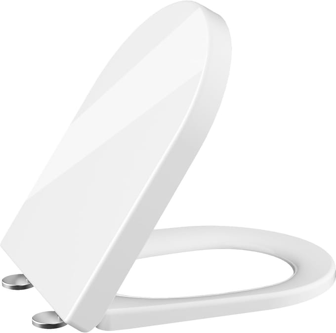 Toiletbril D-Vorm met Softclose en Quick Release - Premium Duroplast WC Bril - RVS Scharnieren - Wit
