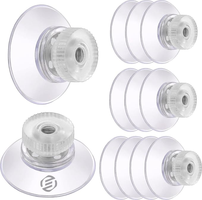 Equivera Zuignap met schroefdraad - Transparante Zuignap - 12 Stuks