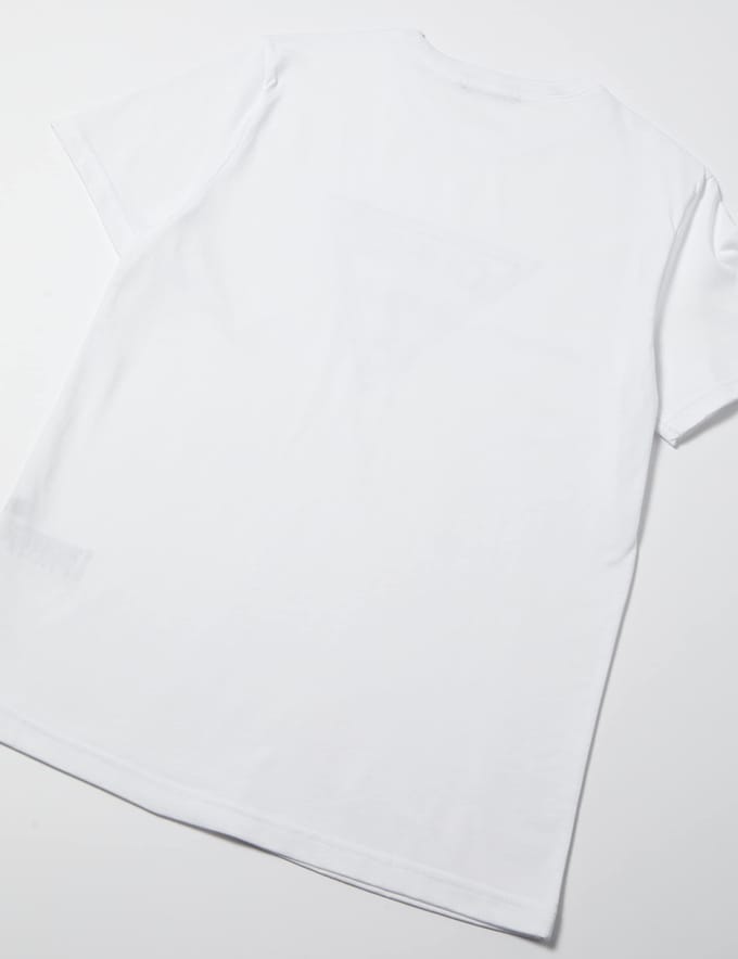 Guess T-shirt Large Heren Klein/Mouw Shirt, Wit,