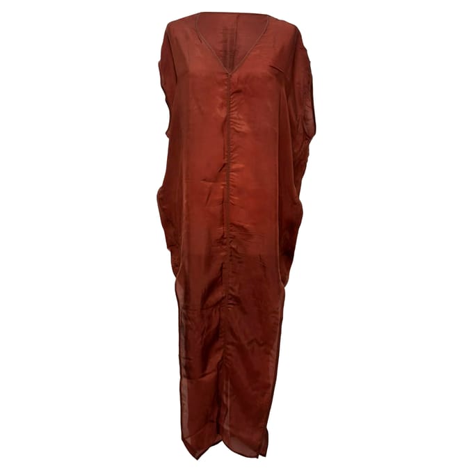 Rick Owens Arrowhead maxi-jurk in bruin cupro