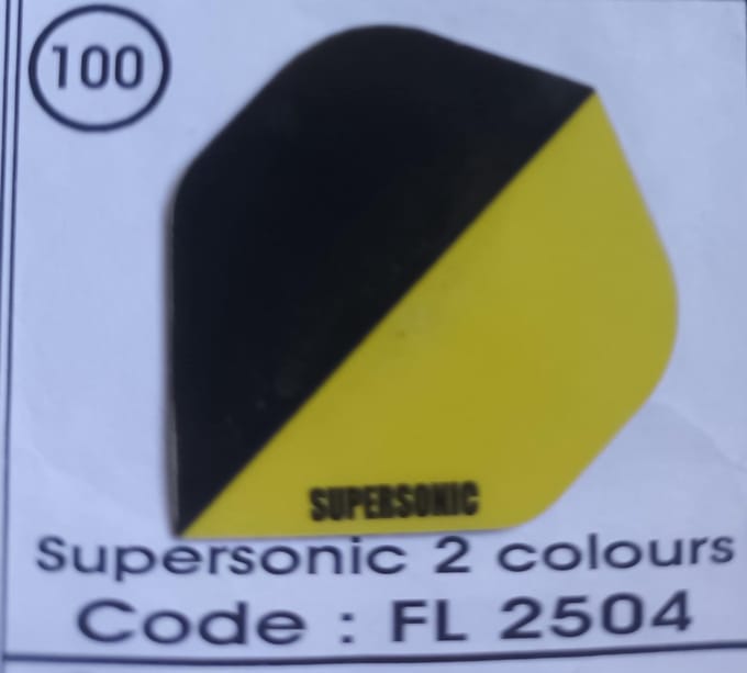 Dart Flights - 10 sets (30 stuks) - 100 micro - Supersonic - FL2504 - zwart geel