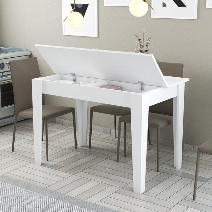 Asir - Keukentafel - Wit - 116 x 43 x 11