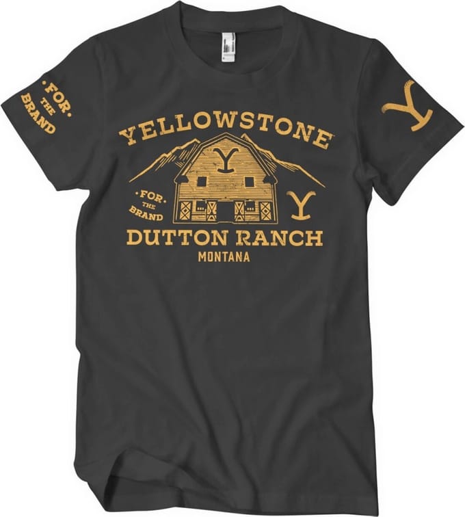 Yellowstone Heren Tshirt -M- Barn Zwart