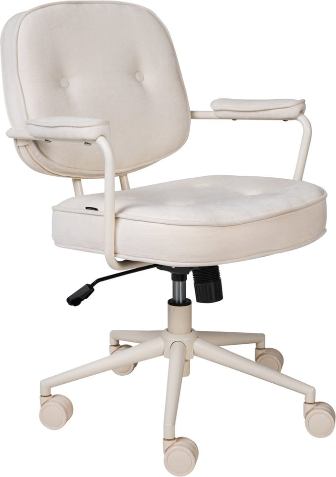 PARAMUS - Bureaustoel - Gebroken wit - Polyester
