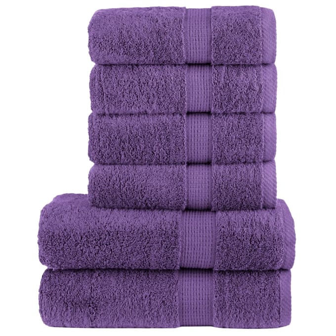 vidaXL - 6-delige - Handdoekenset - SOLUND - 600 - g/m² - paars