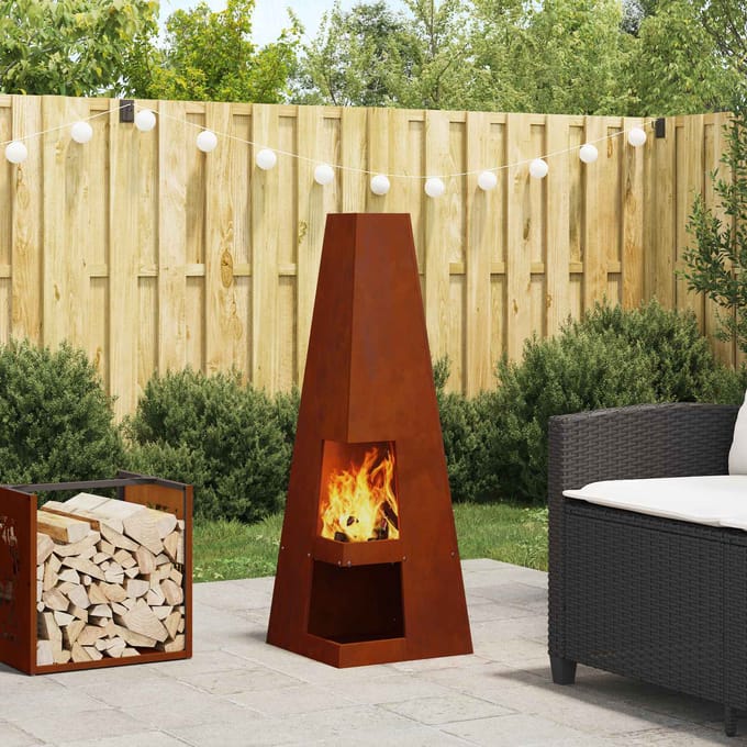 vidaXL - Vuurkom - Roestkleurig - 35 - x - 35 - x - 100 - cm