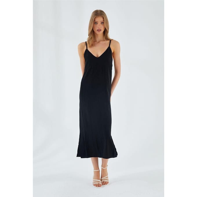 V-hals Split Midi Jurk