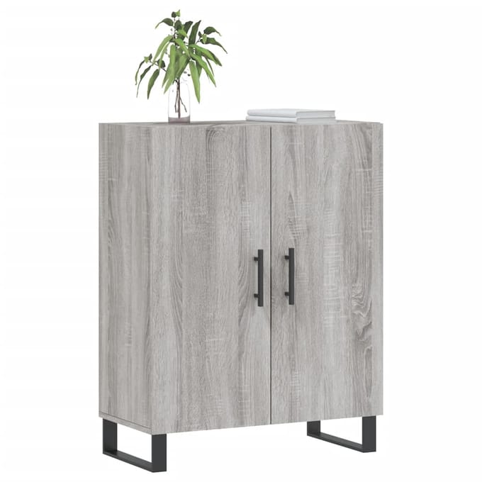 vidaXL - Dressoir - 69,5x34x90 - cm - bewerkt - hout - grijs - sonoma - eikenkleurig