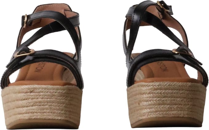 Napolie leren sandalen met sleehak