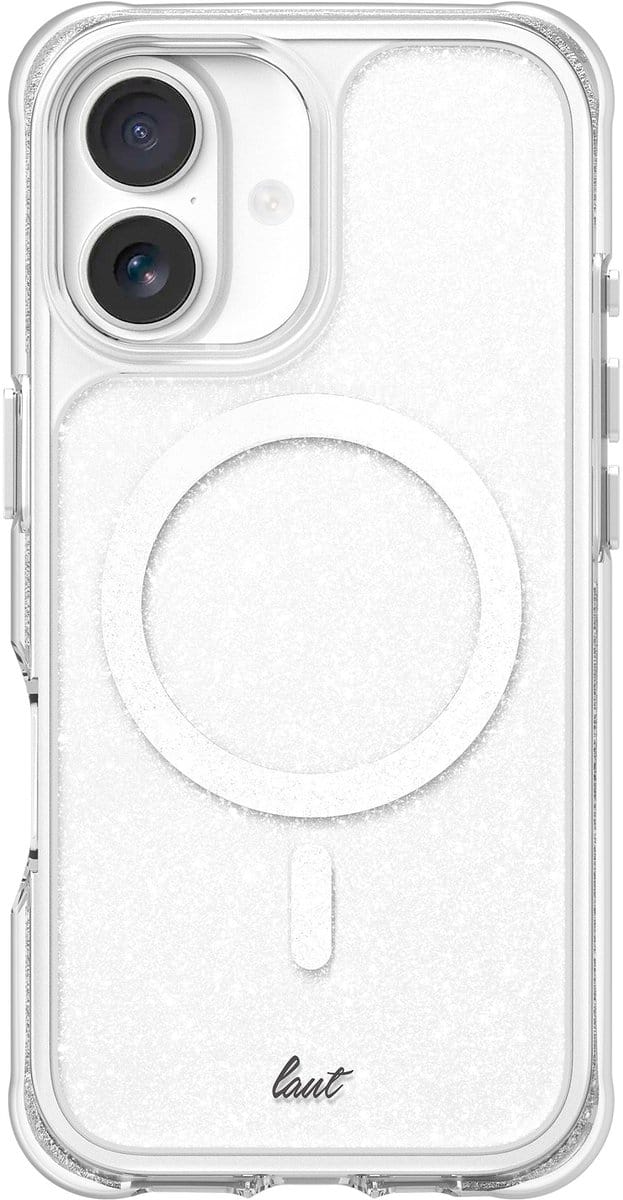 LAUT AERO SPARKLE iPhone Hoes – Crystal Clear met Glinsterend Effect & 6m Valbeveiliging | MagSafe Compatible | Apple iPhone 17