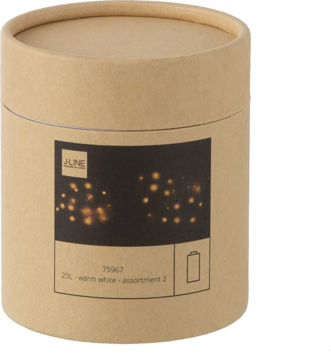 J-Line slinger Draad 20l - goud/zilver - warm wit - 2 stuks - LED lichtjes