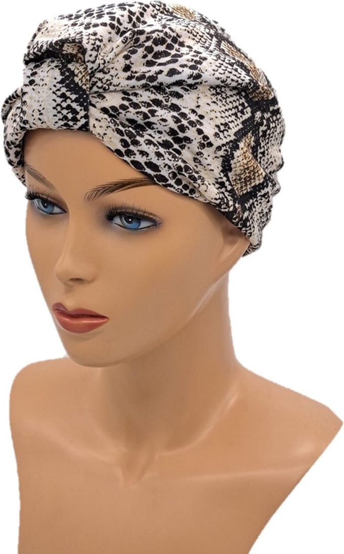 Johnson Headwear - Chemo Muts Dames - Slangenprint - Chemo Muts - Chemo Cap - Muts - Cap - Hoofddeksel