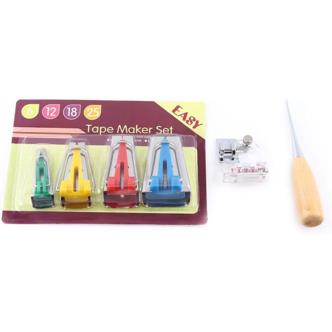6 stuks Bias Tape Maker Kit 6121825mm Binding Tool Guide Strip Naaien Quilten beige