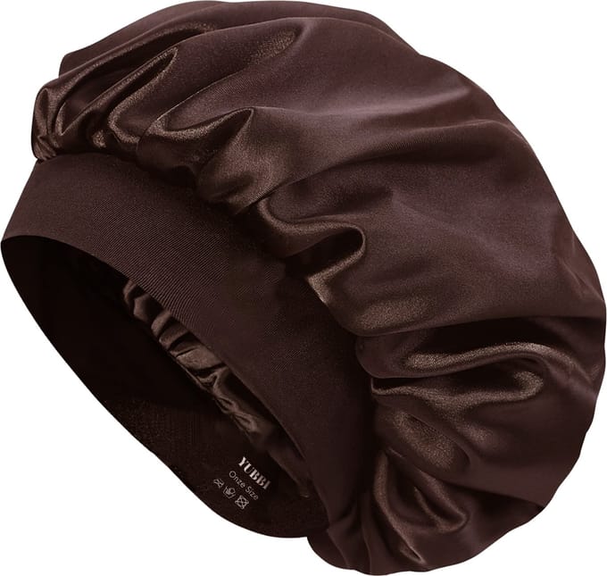 YUBBI 1 Stuk Bonnet Slaapmuts - Elastische Hoofdband - Nachtmuts - Haarverzorging - Bruin