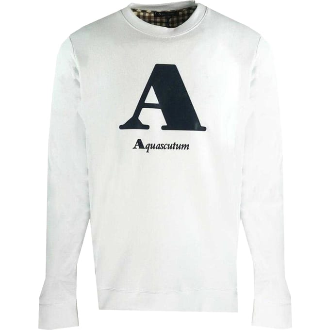 Aquascutum Heren Logo Sweatshirt (Wit)