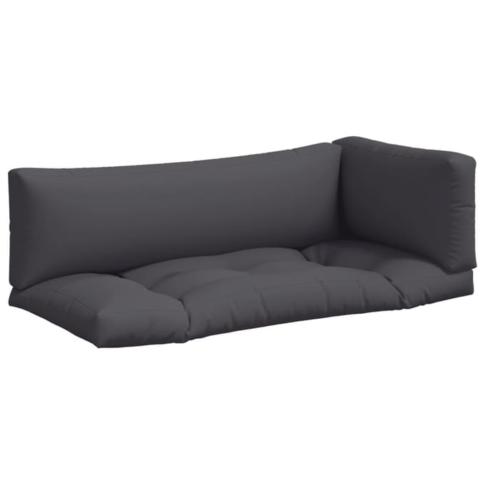 vidaXL - Palletkussens - 3 - st - stof - antracietkleurig