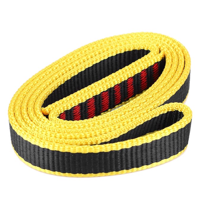 Buiten Klimmen Draagkracht Platte Band Riem Veiligheid Bergbeklimming Touw(120*1.6cm) yellow