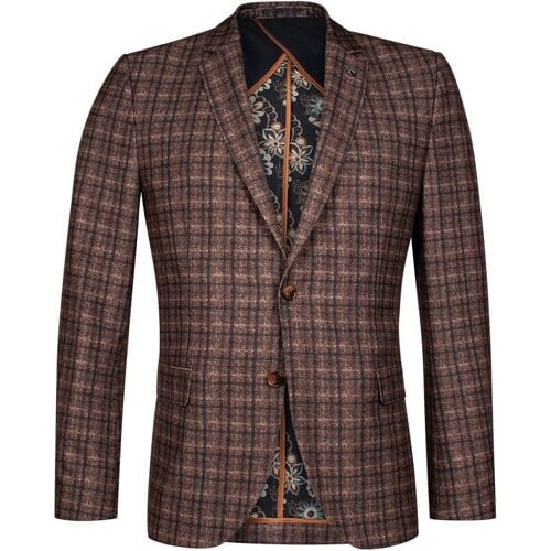 Giordano Colbert Pietro Half Lined Check Pattern Bruin / male