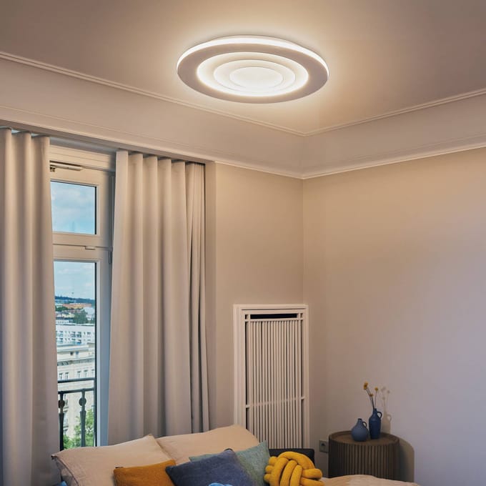 OSRAM ORBIS SPIRAL ROUND LED plafondlamp 685mm, wit, 63W, 5000lm, lichtkleur warmwit, effectieve indirecte lichtverdeling, long life, LED module, rond, IP20, 3000K.