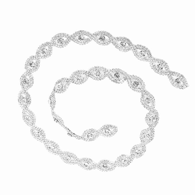 1 yard Ruban Strass Étincelant Chaîne Griffe Décoration DIY Largeur 1,5 cm (Strass blanc) white