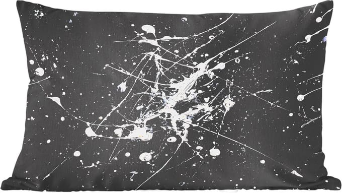 Sierkussens - Kussentjes Woonkamer - 60x40 cm - Verfspatten - Wit - Abstract - Explosie