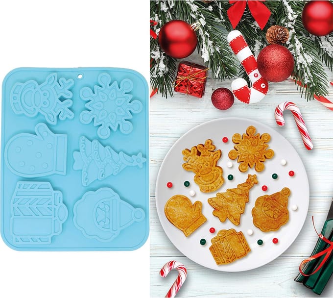 Fiestas Guirca - Siliconen koekjesvorm kerst figuren - blauw