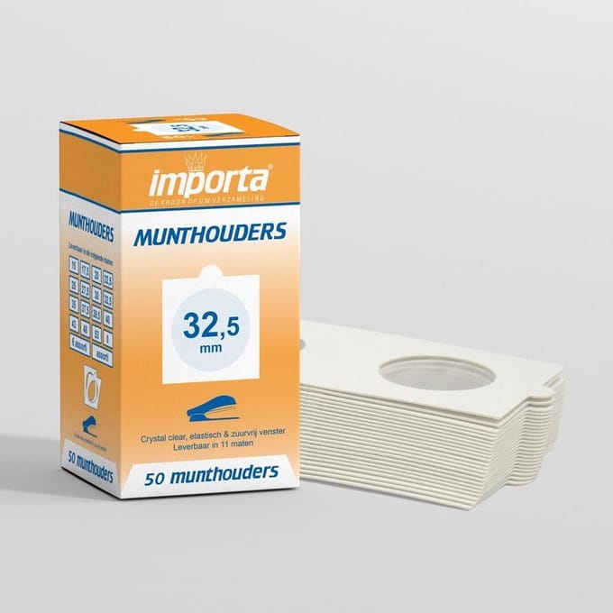 Importa Munthouders om te nieten 32,5mm - 50 stuks