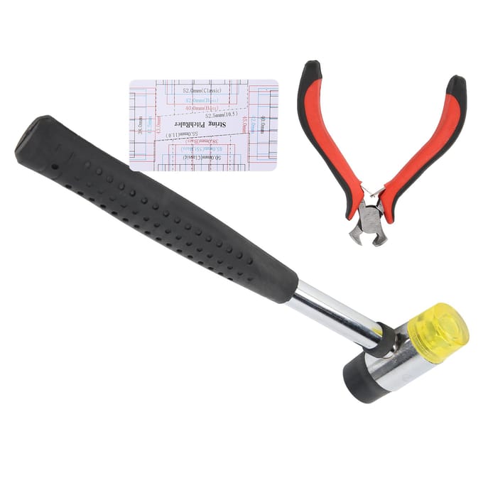 Gitaar Reparatie Gereedschapsset Schokbestendig Ergonomisch Handvat met Dubbelkop Hamer Kit voor Bas black