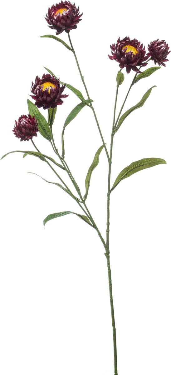 Emerald - Kunstbloem Strobloem 70cm paars - Kunstplant voor binnen