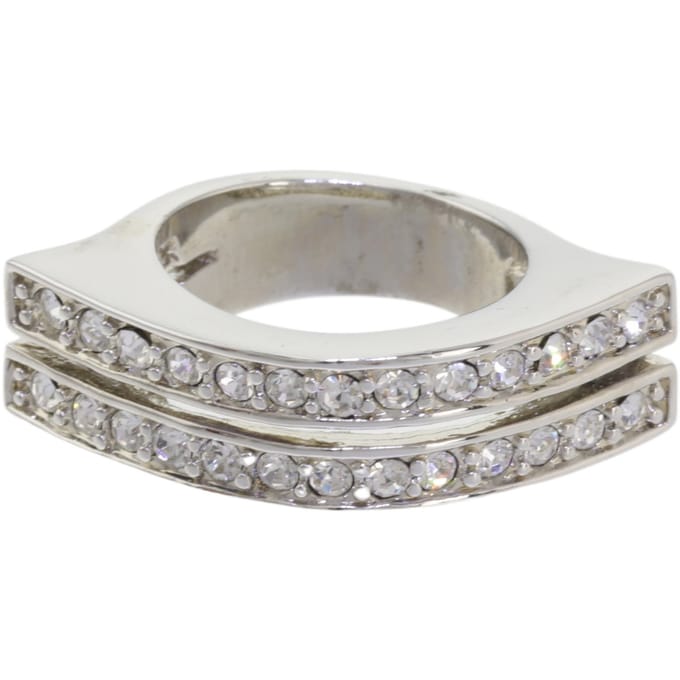 Behave – ring – Transparant – Zilverkleur – Geometrisch design – Kristalaccenten – Modern