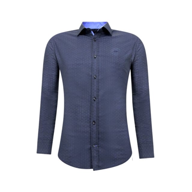 Heren Overhemd met Print - Slim Fit - 3067NW - Zwart