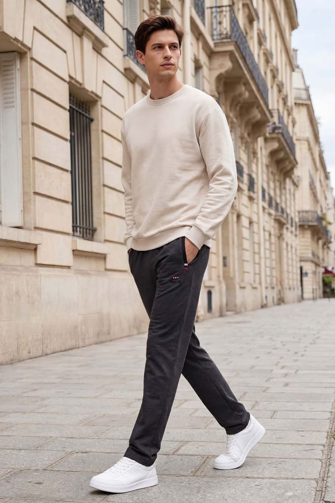 Heren Slim Fit Rechte Pantalons van Zweetstof