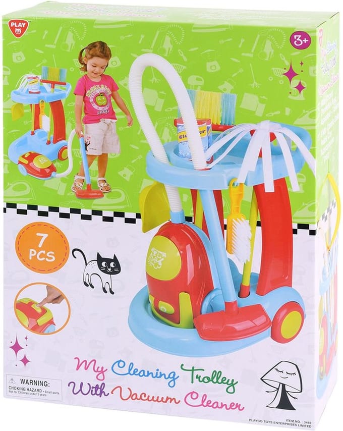 Playgo Schoonmaaktrolley met Stofzuiger, 7dlg.
