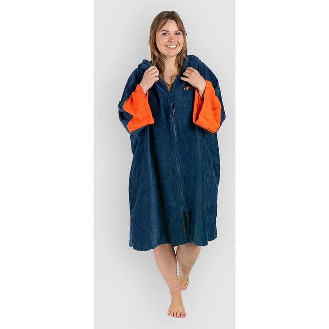 Dryrobe Fullzip Towel Robe Organic Cotton Surf Poncho blauw