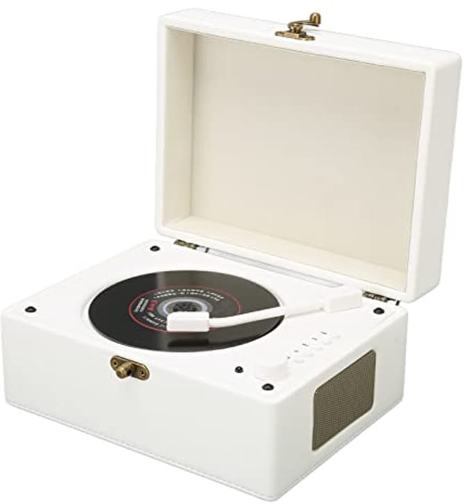 CD-speler met AUX USB-hoofdtelefoonaansluiting CD-platenspeler voor Thuis, Kinderen, Volwassenen (Wit)