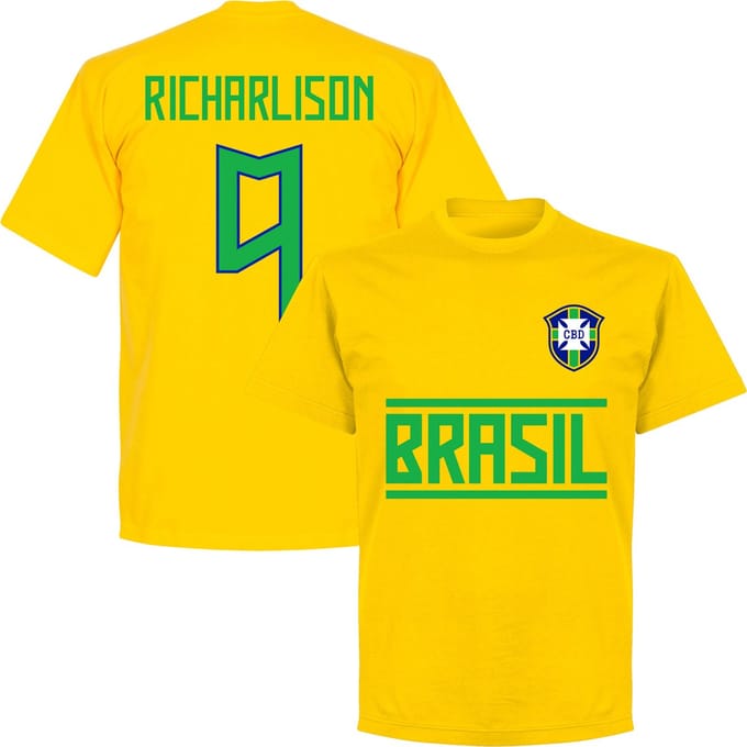 Brazilië Richarlison 9 Team T-Shirt - Geel - 3XL