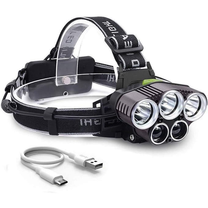 Oplaadbare LED Hoofdlamp Verstelbare Hoek Hoofdzaklamp Fietslamp Vissen Outdoor Hoofdlamp Hoofd veelkleurig
