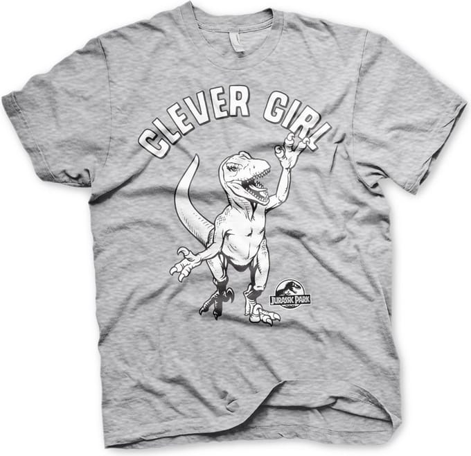 Jurassic Park Clever Girl T-shirt grijs gemêleerd