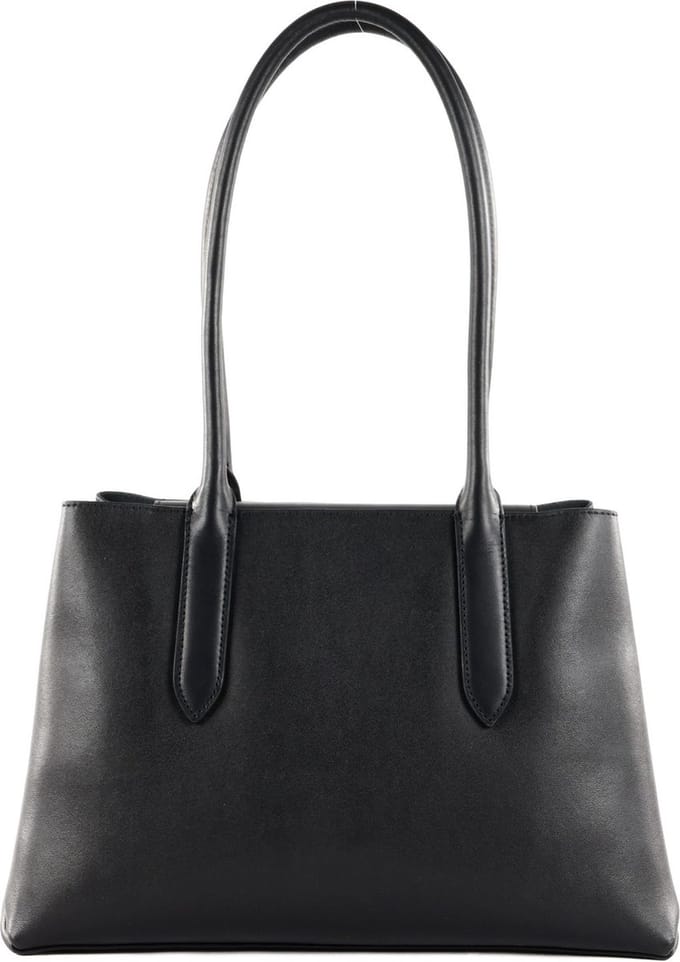 FURLA Leren Schoudertas Meridiana Tote Nero + Nero int Zwart