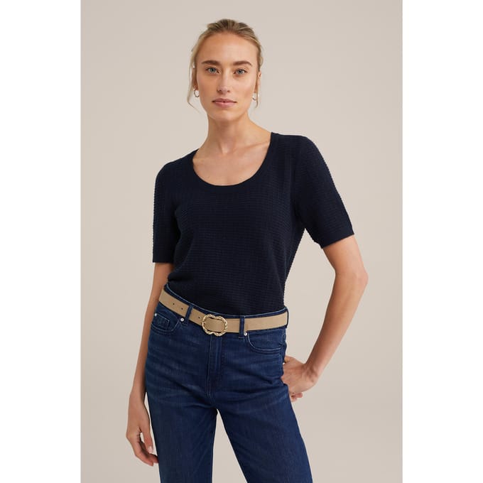 We Fashion Knitted Pullover Navy Blue Größe: S | Strickpullover Outlet | Damen | Blau