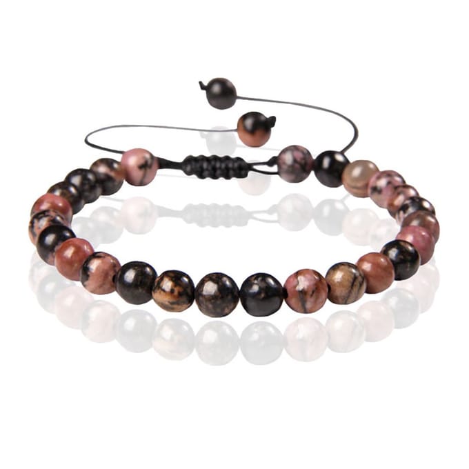 Memphis No.2 Natuursteen Armband Dames - 6mm Rhodonite